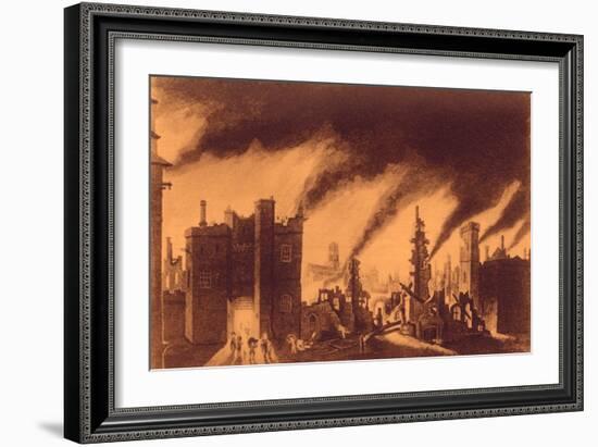 The Great Fire of London-John Seymour Lucas-Framed Giclee Print