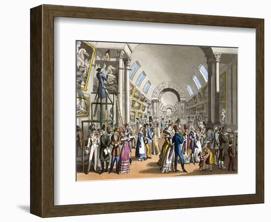 The Great Gallery of the Louvre in Paris, France 19th Century-null-Framed Giclee Print