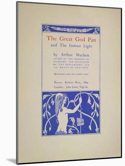 The Great God Pan-Aubrey Beardsley-Mounted Giclee Print