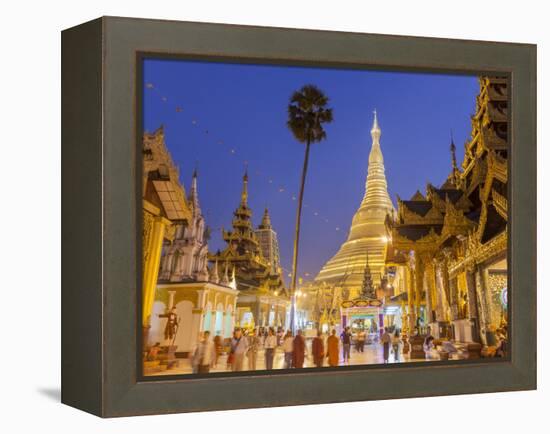 The Great Golden Stupa, Shwedagon Paya (Shwe Dagon Pagoda), Yangon (Rangoon), Myanmar (Burma)-Peter Adams-Framed Premier Image Canvas