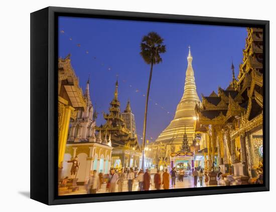 The Great Golden Stupa, Shwedagon Paya (Shwe Dagon Pagoda), Yangon (Rangoon), Myanmar (Burma)-Peter Adams-Framed Premier Image Canvas