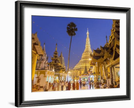 The Great Golden Stupa, Shwedagon Paya (Shwe Dagon Pagoda), Yangon (Rangoon), Myanmar (Burma)-Peter Adams-Framed Photographic Print