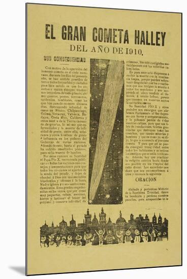 The Great Halley's Comet, 1899, Published 1910-Jose Guadalupe Posada-Mounted Giclee Print