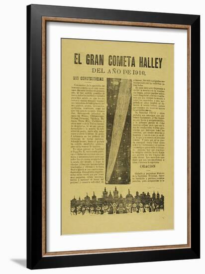 The Great Halley's Comet, 1899, Published 1910-Jose Guadalupe Posada-Framed Giclee Print