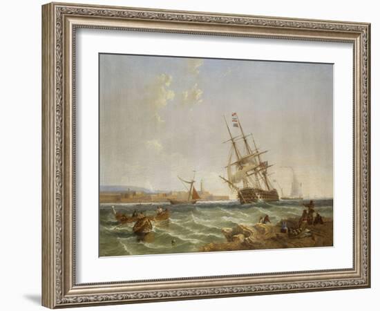 The Great Harbour of Malta from Corlandine Point, 1854-James Wilson Carmichael-Framed Giclee Print