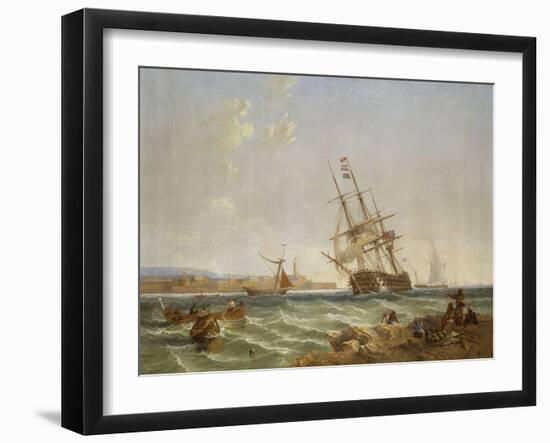 The Great Harbour of Malta from Corlandine Point, 1854-James Wilson Carmichael-Framed Giclee Print