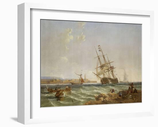 The Great Harbour of Malta from Corlandine Point, 1854-James Wilson Carmichael-Framed Giclee Print