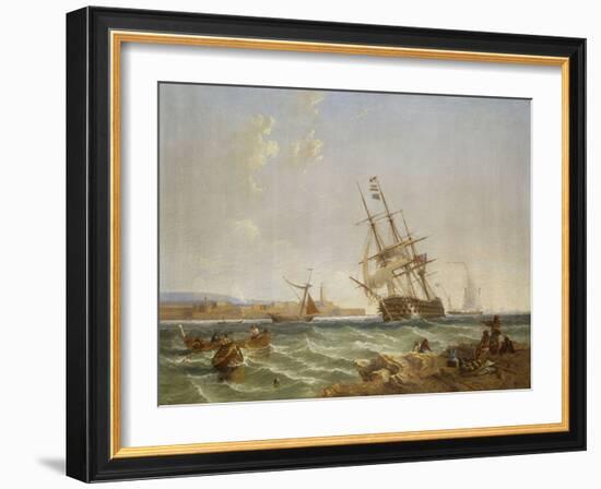 The Great Harbour of Malta from Corlandine Point, 1854-James Wilson Carmichael-Framed Giclee Print
