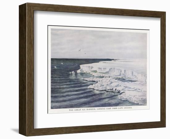 The Great Ice Barrier Looking East from Cape Crozier in Antarctica-Edward A. Wilson-Framed Art Print