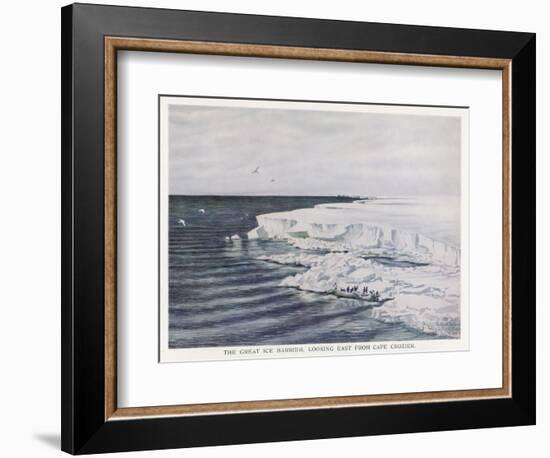 The Great Ice Barrier Looking East from Cape Crozier in Antarctica-Edward A. Wilson-Framed Art Print