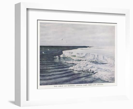 The Great Ice Barrier Looking East from Cape Crozier in Antarctica-Edward A. Wilson-Framed Art Print