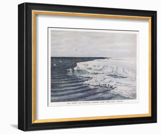 The Great Ice Barrier Looking East from Cape Crozier in Antarctica-Edward A. Wilson-Framed Art Print