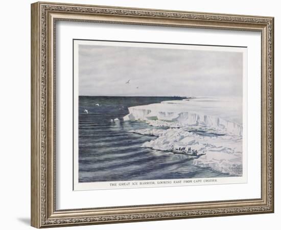 The Great Ice Barrier Looking East from Cape Crozier in Antarctica-Edward A. Wilson-Framed Art Print