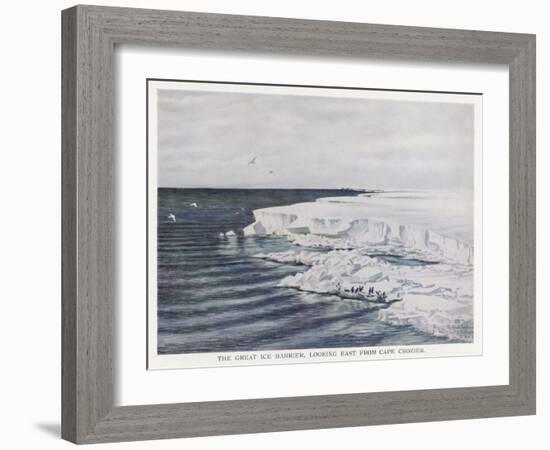 The Great Ice Barrier Looking East from Cape Crozier in Antarctica-Edward A. Wilson-Framed Art Print