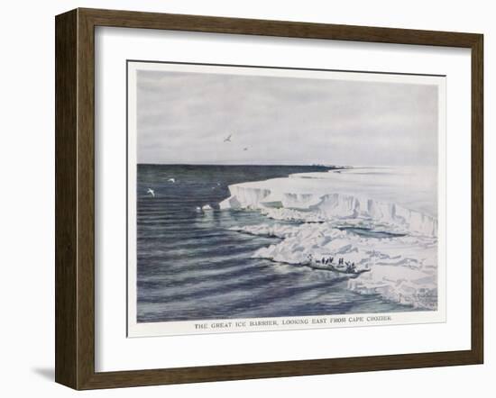 The Great Ice Barrier Looking East from Cape Crozier in Antarctica-Edward A. Wilson-Framed Art Print