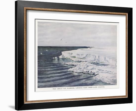 The Great Ice Barrier Looking East from Cape Crozier in Antarctica-Edward A. Wilson-Framed Art Print