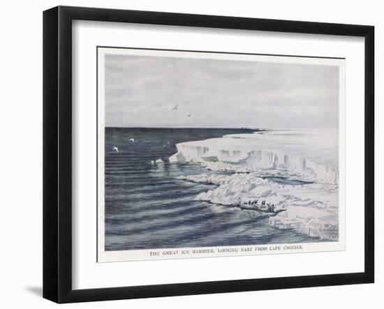 The Great Ice Barrier Looking East from Cape Crozier in Antarctica-Edward A. Wilson-Framed Art Print