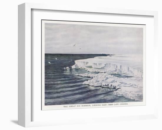 The Great Ice Barrier Looking East from Cape Crozier in Antarctica-Edward A. Wilson-Framed Art Print