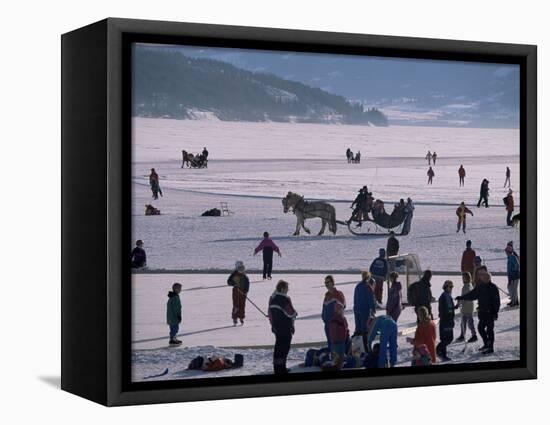 The Great Ice Fair, Lillehammer, Norway, Scandinavia-Adam Woolfitt-Framed Premier Image Canvas