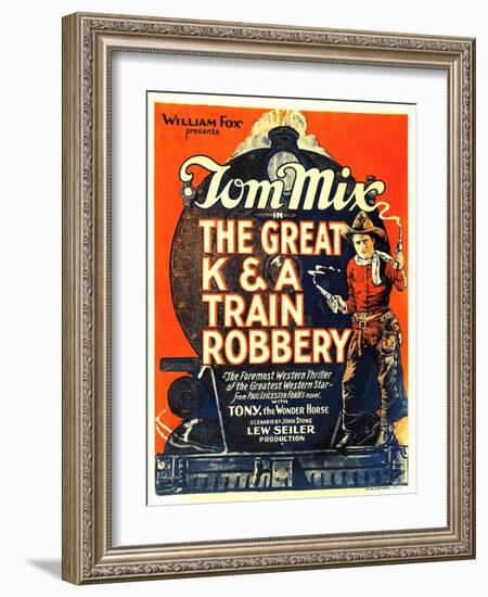 The Great K&A Train Robbery, Tom Mix, 1926-null-Framed Art Print