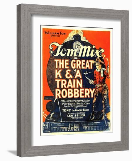 The Great K&A Train Robbery, Tom Mix, 1926-null-Framed Art Print