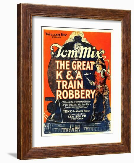 The Great K&A Train Robbery, Tom Mix, 1926-null-Framed Art Print