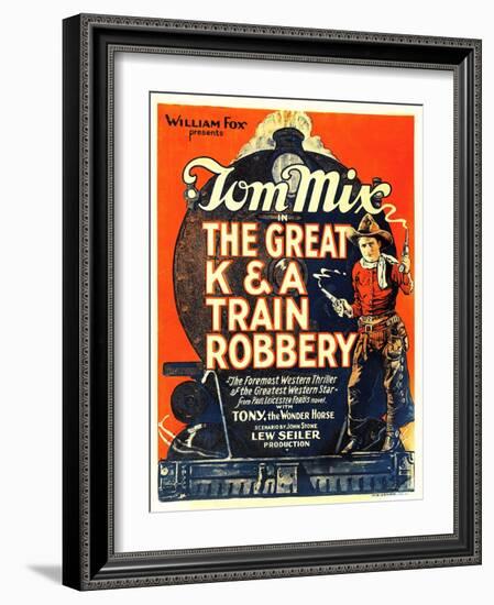 The Great K&A Train Robbery, Tom Mix, 1926-null-Framed Art Print