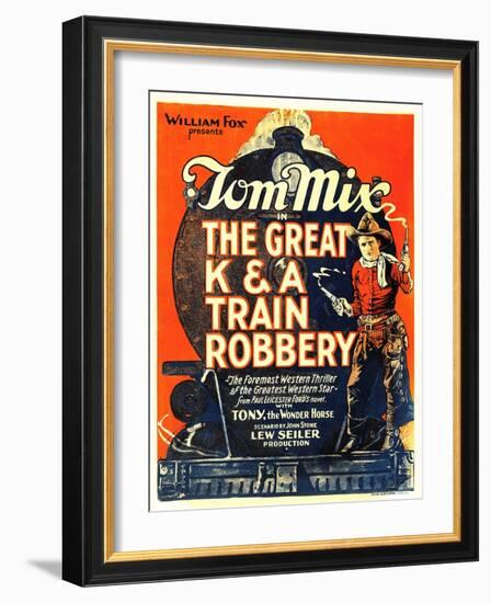 The Great K&A Train Robbery, Tom Mix, 1926-null-Framed Art Print