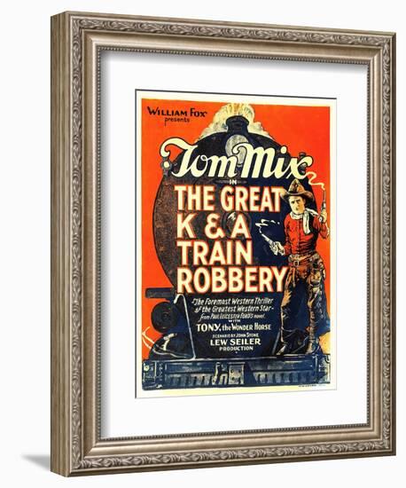 The Great K&A Train Robbery, Tom Mix, 1926-null-Framed Art Print