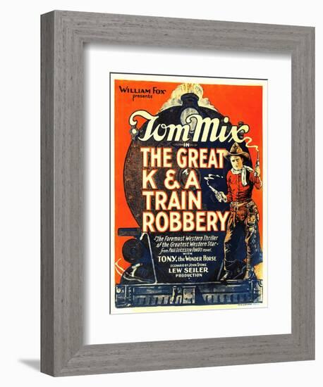 The Great K&A Train Robbery, Tom Mix, 1926-null-Framed Art Print