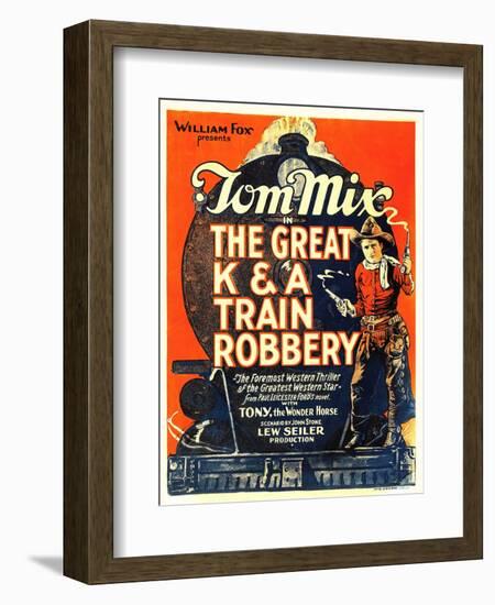 The Great K&A Train Robbery, Tom Mix, 1926-null-Framed Art Print