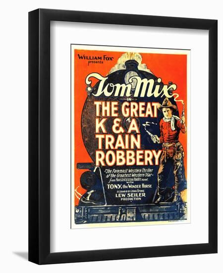 The Great K&A Train Robbery, Tom Mix, 1926-null-Framed Art Print