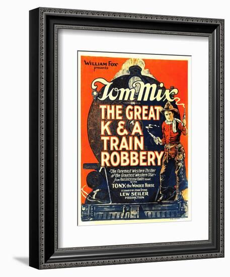 The Great K&A Train Robbery, Tom Mix, 1926-null-Framed Art Print