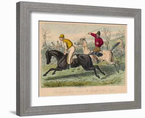 'The great Match between Mr. Flintoff & Jack Rogers', 1858-John Leech-Framed Giclee Print