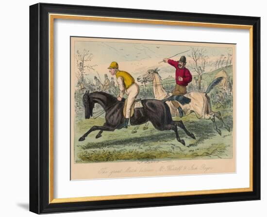 'The great Match between Mr. Flintoff & Jack Rogers', 1858-John Leech-Framed Giclee Print