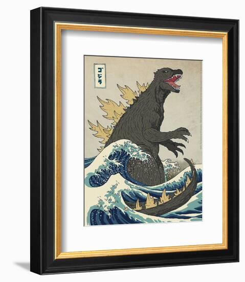 The Great Monster off Kanagawa-Michael Buxton-Framed Art Print