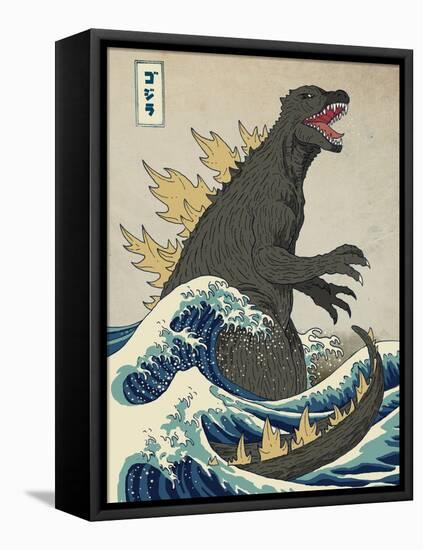 The Great Monster off Kanagawa-Michael Buxton-Framed Stretched Canvas