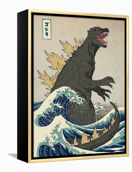 The Great Monster off Kanagawa-Michael Buxton-Framed Stretched Canvas