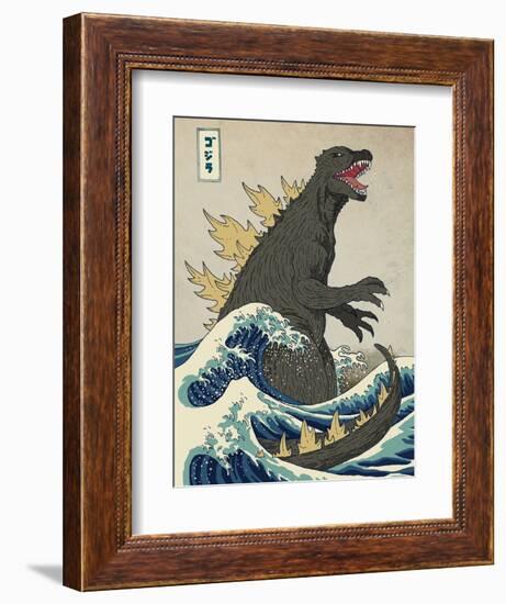 The Great Monster off Kanagawa-Michael Buxton-Framed Art Print