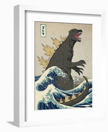 The Great Monster off Kanagawa-Michael Buxton-Framed Art Print