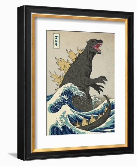 The Great Monster off Kanagawa-Michael Buxton-Framed Art Print