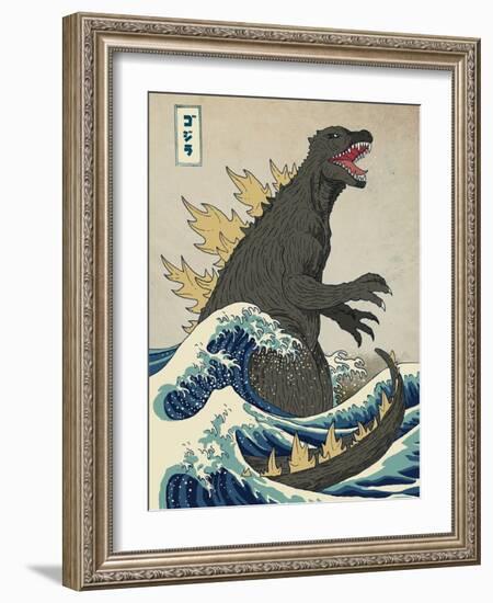 The Great Monster off Kanagawa-Michael Buxton-Framed Art Print