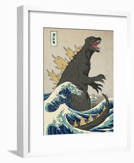 The Great Monster off Kanagawa-Michael Buxton-Framed Art Print