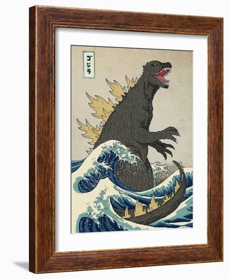 The Great Monster off Kanagawa-Michael Buxton-Framed Art Print