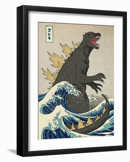 The Great Monster off Kanagawa-Michael Buxton-Framed Art Print