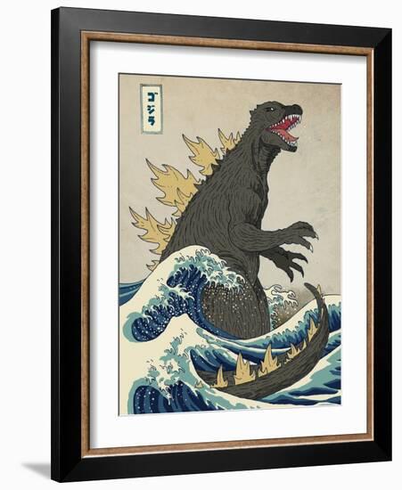 The Great Monster off Kanagawa-Michael Buxton-Framed Art Print