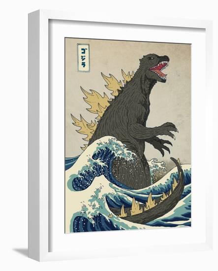 The Great Monster off Kanagawa-Michael Buxton-Framed Art Print