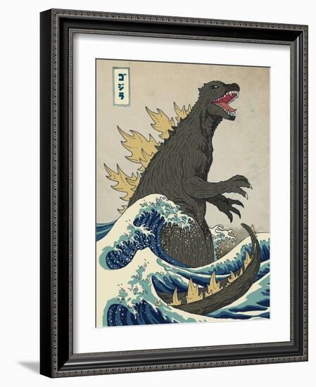 The Great Monster off Kanagawa-Michael Buxton-Framed Art Print