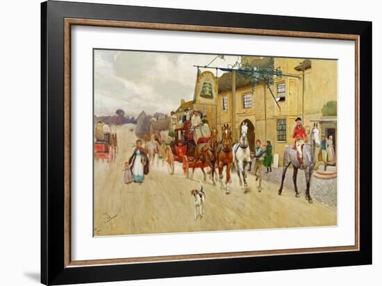 The Great North Road, the Bell at Stilton, 1902-Cecil Aldin-Framed Giclee Print