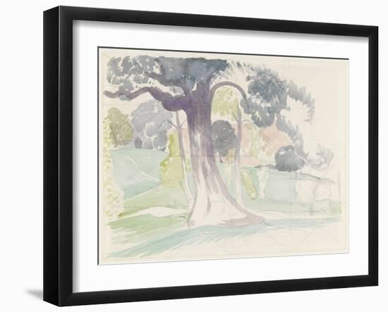 The Great Oak, Copford Place, Essex (W/C over Graphite on Paper)-John Northcote Nash-Framed Giclee Print